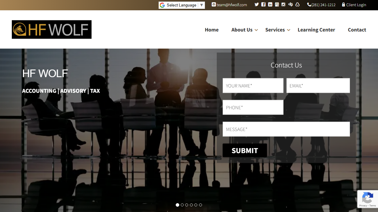 Current HF Wolf homepage first screen